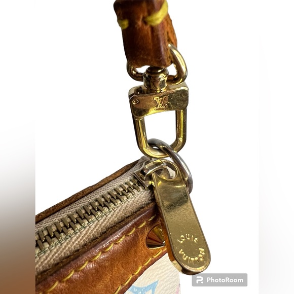 Authentic Louis Vuitton x Takashi Murakami White Monogram Multicolor Pochette - Picture 6 of 16